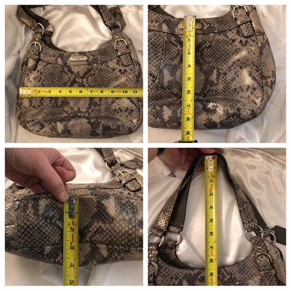 COACH Python Embossed Leather Exotic Hobo Bag F19678 - Picture 15 of 16